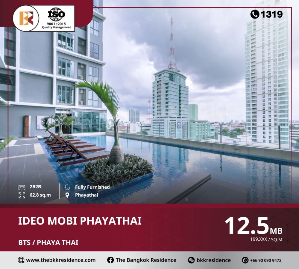 For SaleCondoRatchathewi,Phayathai : Luxurious investment ideo mobi phayathai near bts phaya thai