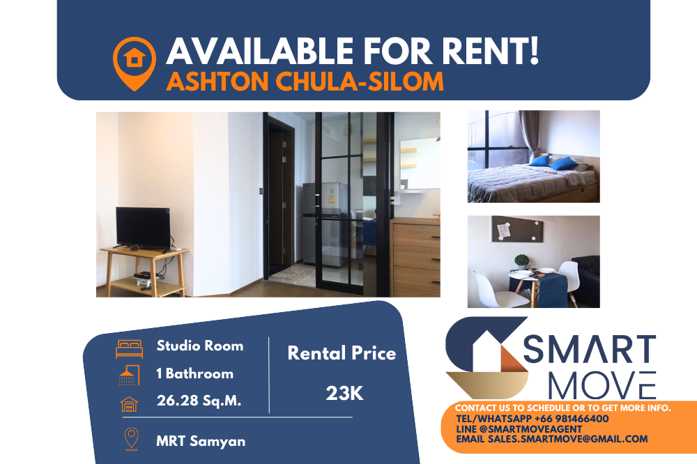 For RentCondoSiam Paragon ,Chulalongkorn,Samyan : 🔥Code C20221200042.......Ashton Chula - Silom For Rent, Studio room, 1 bathroom, high floor, furnished, ready to move in🔥