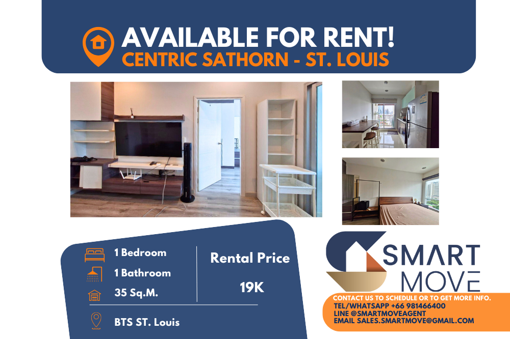 For RentCondoSathorn, Narathiwat : 🔥🔥FOR RENT !! 🔥🔥Code C20221200143..........Centric Sathorn - St. Louis, 1 bedroom, 1 bathroom, East Facing, high floor 15+, furnished, ready to move in📢📢