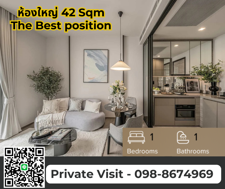 For SaleCondoLadprao, Central Ladprao : The Crest Park Residences | Park View I 1 bedroom 1 parking space, high floor 30+, beautiful view, 42 sq m. I 📱 098-8674969