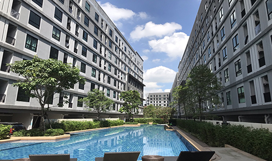 For SaleCondoSeri Thai, Ramkhamhaeng Nida : Condo for sale, Union Ramkhamhaeng Seri Thai, on Seri Thai Road, fully furnished, ready to move in, 6th floor, Building B, open view