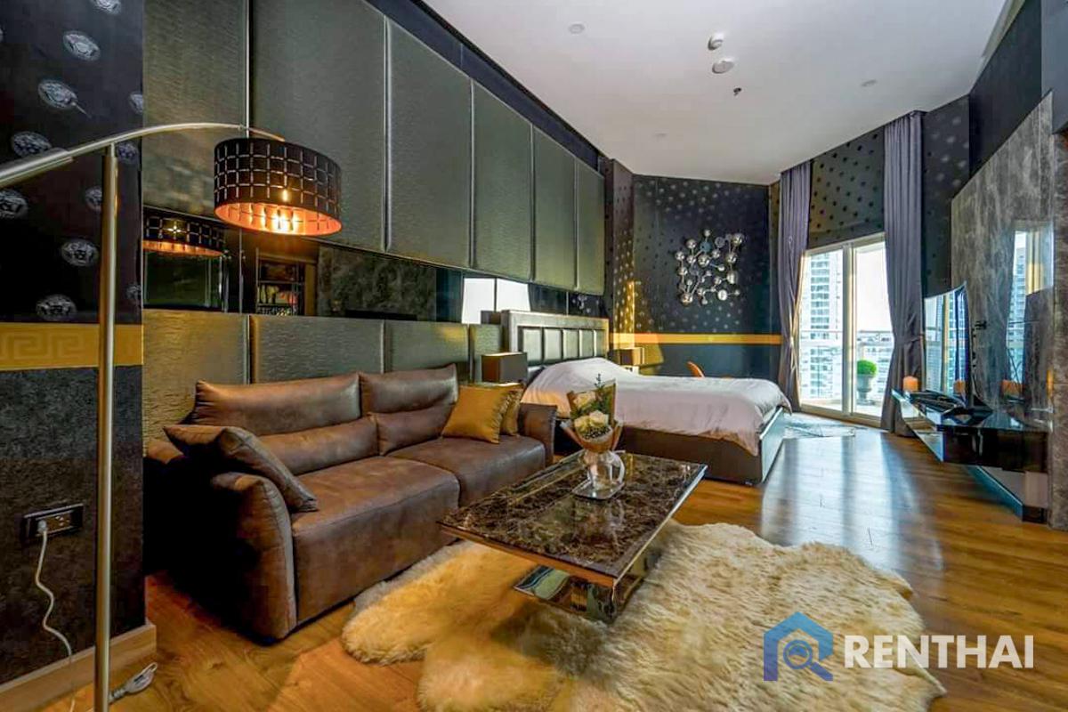 For SaleCondoPattaya, Bangsaen, Chonburi : Luxury Penthouse for sale on the top floor of he Palm Wong Amart Beach Pattaya, 58M Baht, Furnished, Gym, Pool, Security