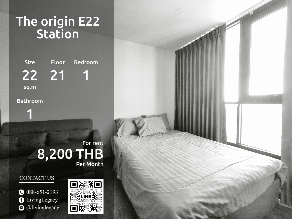 ให้เช่าคอนโดสมุทรปราการ สำโรง : SNWELQ ให้เช่าคอนโด The origin E22 Station 22 ตร.ม. ชั้น 21 line id : @livinglegacy