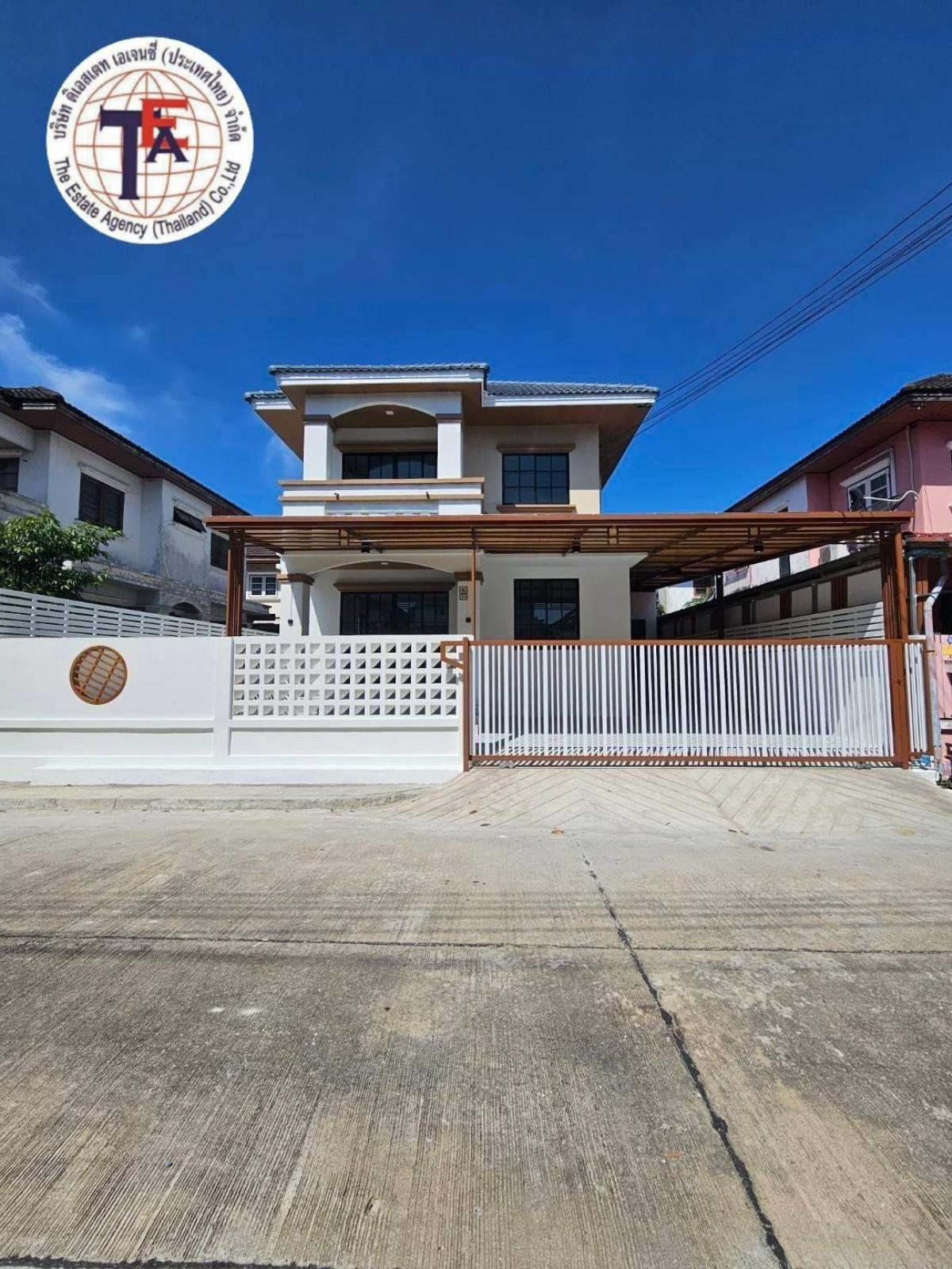 For SaleHouseMin Buri, Romklao : 2-storey detached house, Suwinthawong Village 11, Soi Suwinthawong 11, Minburi, Nimitmai, Ramkhamhaeng, Ram Intra, Rat Uthit, Chalongkrung, Yuwittaya, Motorway, Kanchanaphisek Expressway, East side, Pink-Orange Line, Burapha University, Suvarnabhumi Airpo