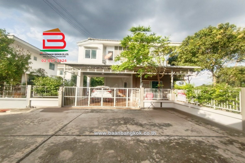 For SaleHousePathum Thani,Rangsit, Thammasat : Single house, Phatrida Villa Village (Soi Wat Nong Prang), area 59.9 square wah, near Wat Nong Prang, Bangkok-Pathum Thani Road, Bang Duea Subdistrict, Mueang Pathum Thani District, Pathum Thani Province