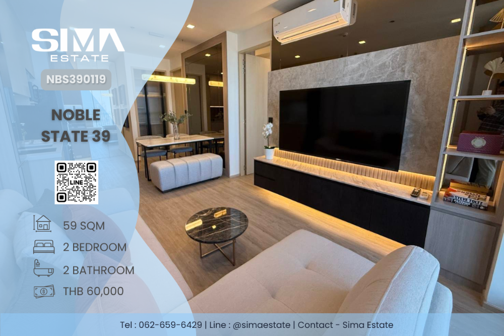 For RentCondoSukhumvit, Asoke, Thonglor : For rent ☁️Noble State 39☁️Beautiful room, free Wi-Fi, complete electrical appliances, vacant room, ready to move in☀️