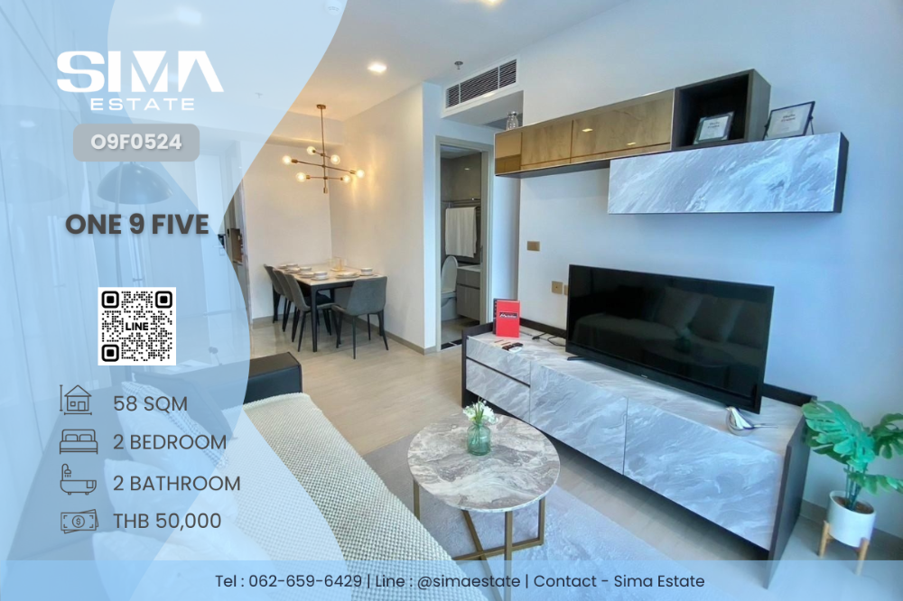 For RentCondoRama9, Petchburi, RCA : For rent ☁️One 9 Five☁️Very beautiful room, well decorated, high floor, ready to move in☀️