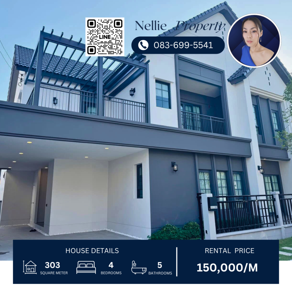 For RentHouseBangna, Bearing, Lasalle : For Rent: Luxurious Home near Mega Bangna – Centro Bangna Move-in Ready with Complete Amenities