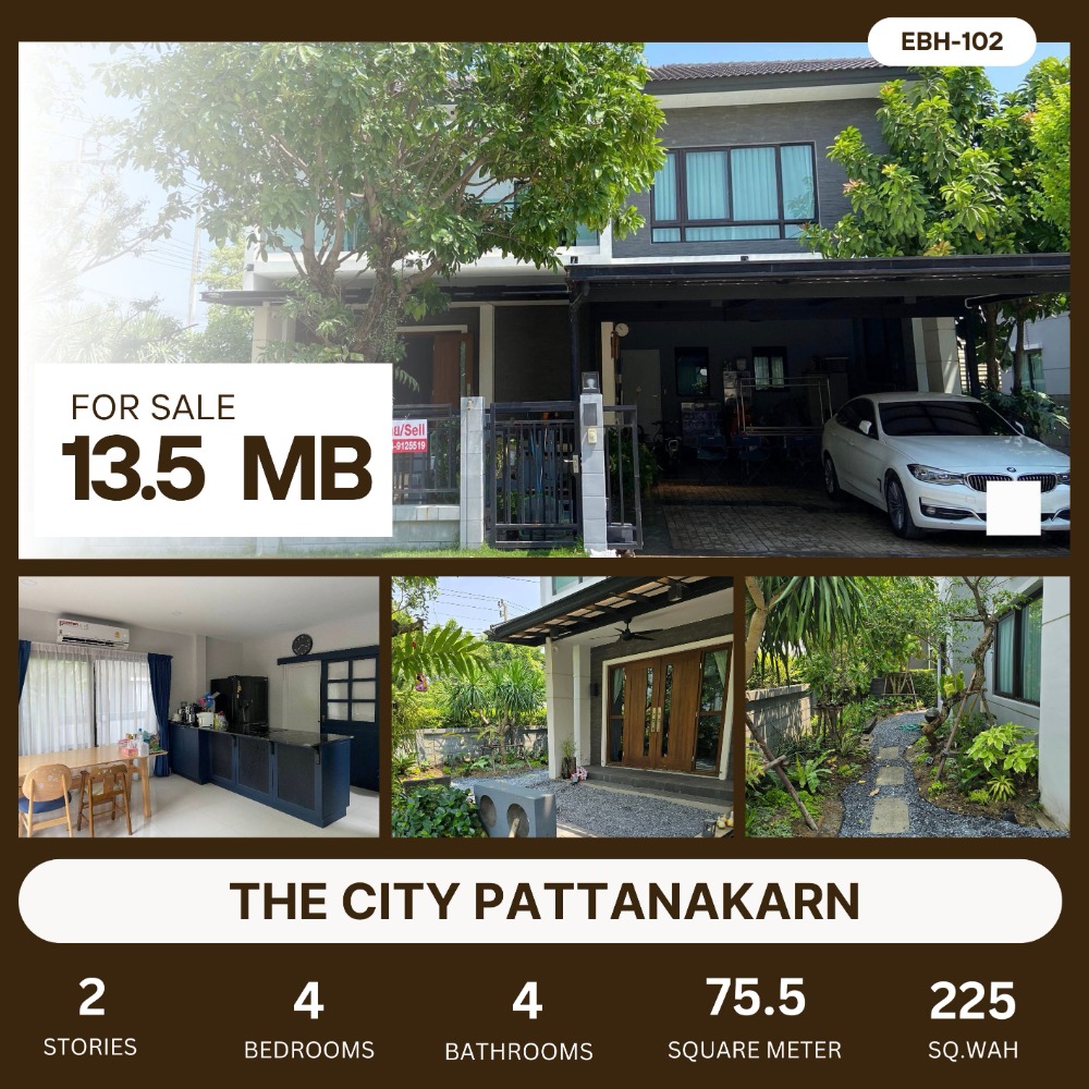 For SaleHousePattanakan, Srinakarin : The City Pattanakarn 4 Bed 4 Baht 13.5 MB