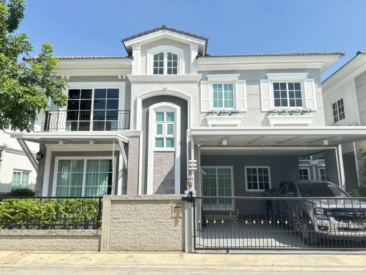 For RentHouseSamut Prakan,Samrong : House for rent Golden Neo Sukhumvit-Lasalle (Sukhumvit 113) House for rent, Golden Neo Sukhumvit-Lasalle Village, Sukhumvit 11, fully furnished, ready to move in