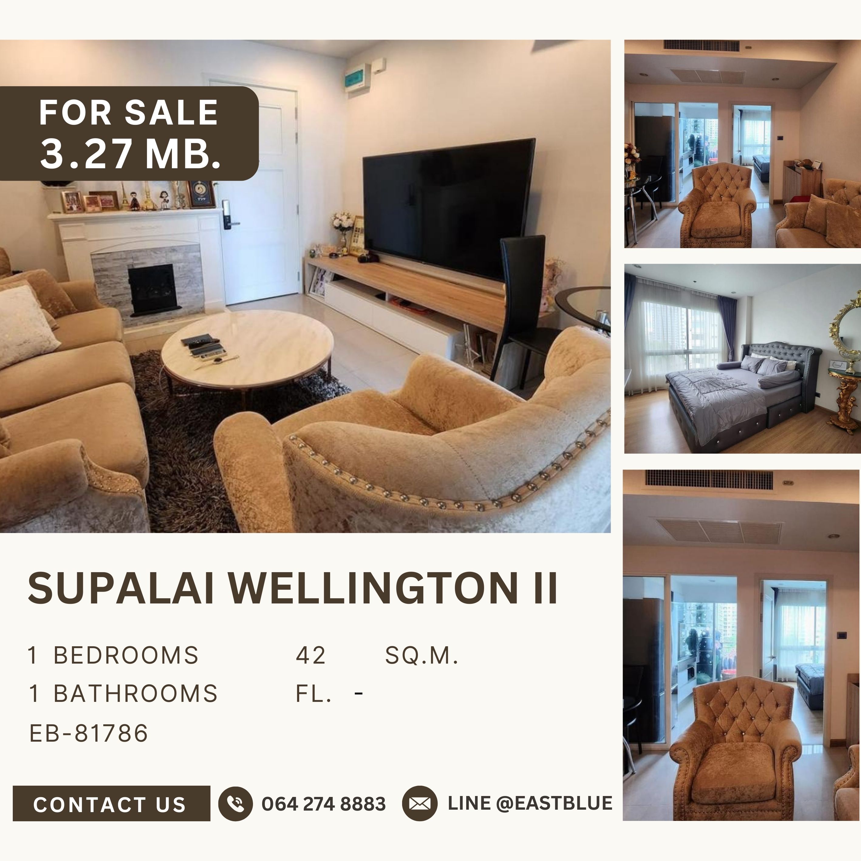 For SaleCondoRama9, Petchburi, RCA : Supalai Wellington II ห้องสวยมาก เฟอร์ครบ วิวสระ ว่างพร้อมขาย