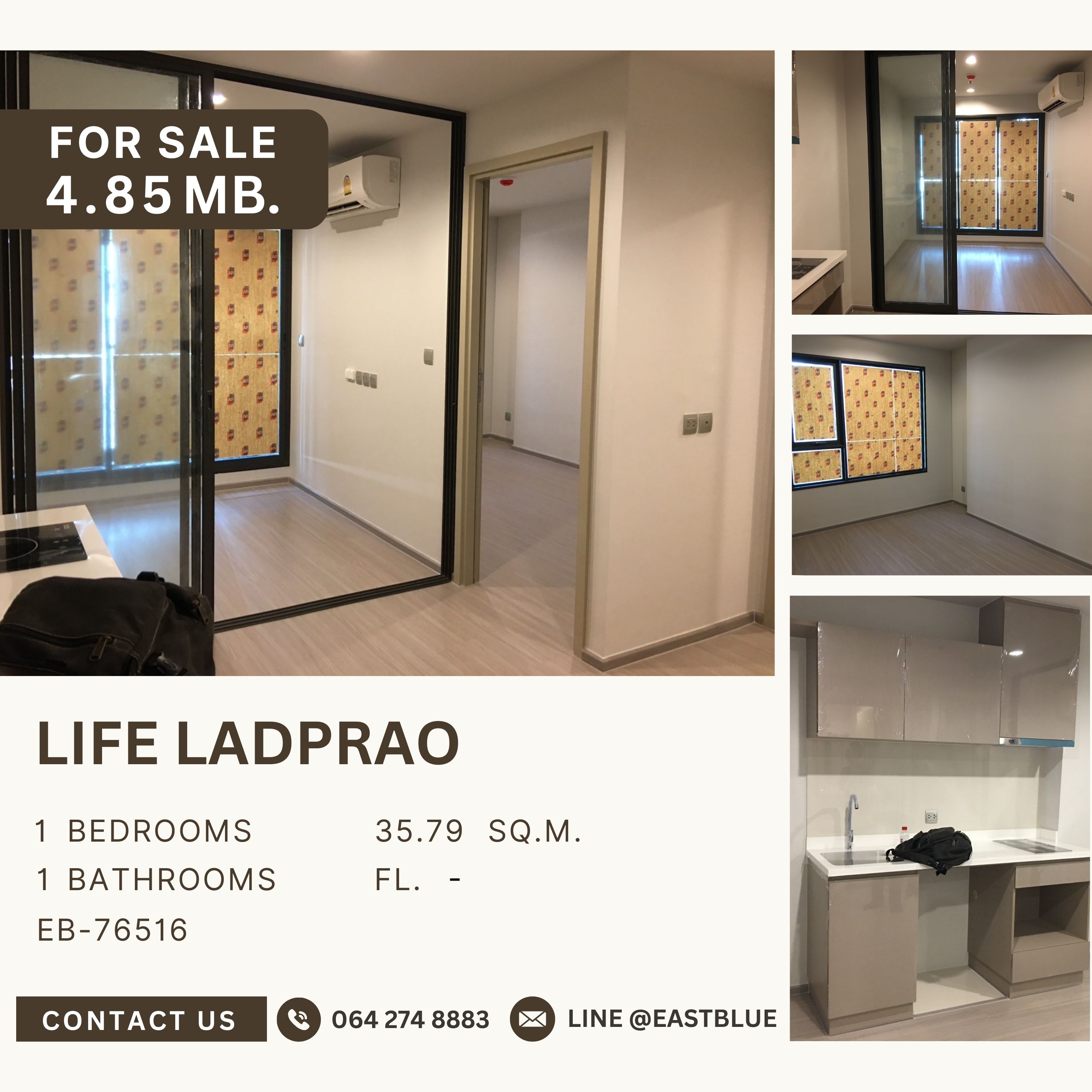 ขายคอนโดลาดพร้าว เซ็นทรัลลาดพร้าว : Life Ladprao ห้องใหม่ ยังไม่เคยมีผู้พักอาศัย ราคาถูกพร้อมขาย