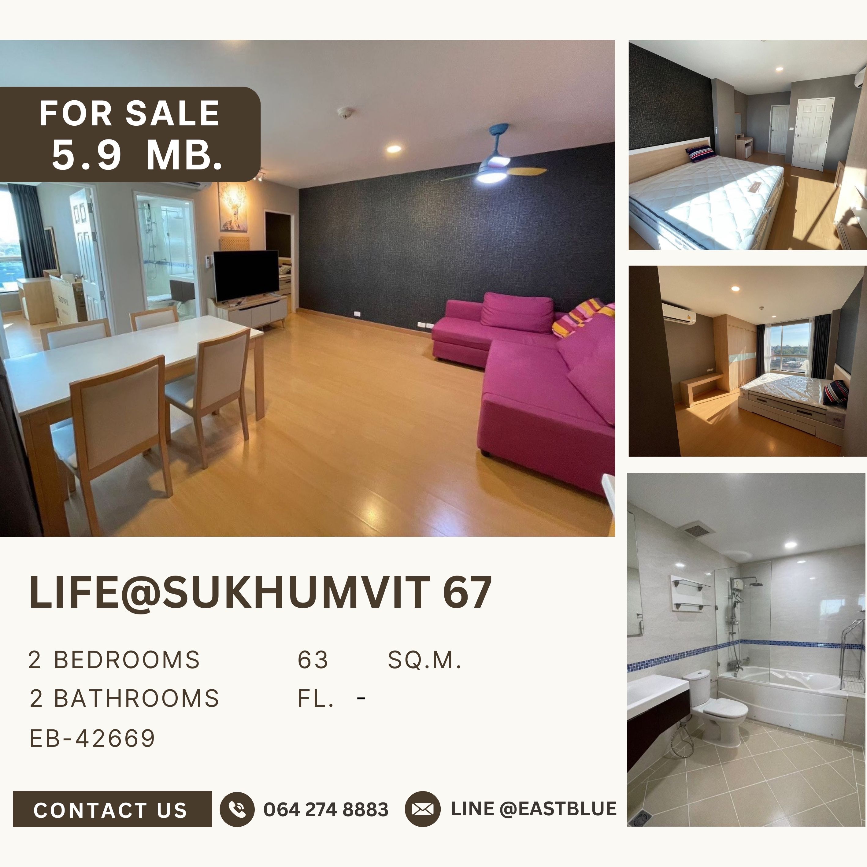 ขายคอนโดอ่อนนุช อุดมสุข : Life Sukhumvit 67 คอนโดติด BTS พระโขนง ราคาดีที่สุดในตลาด