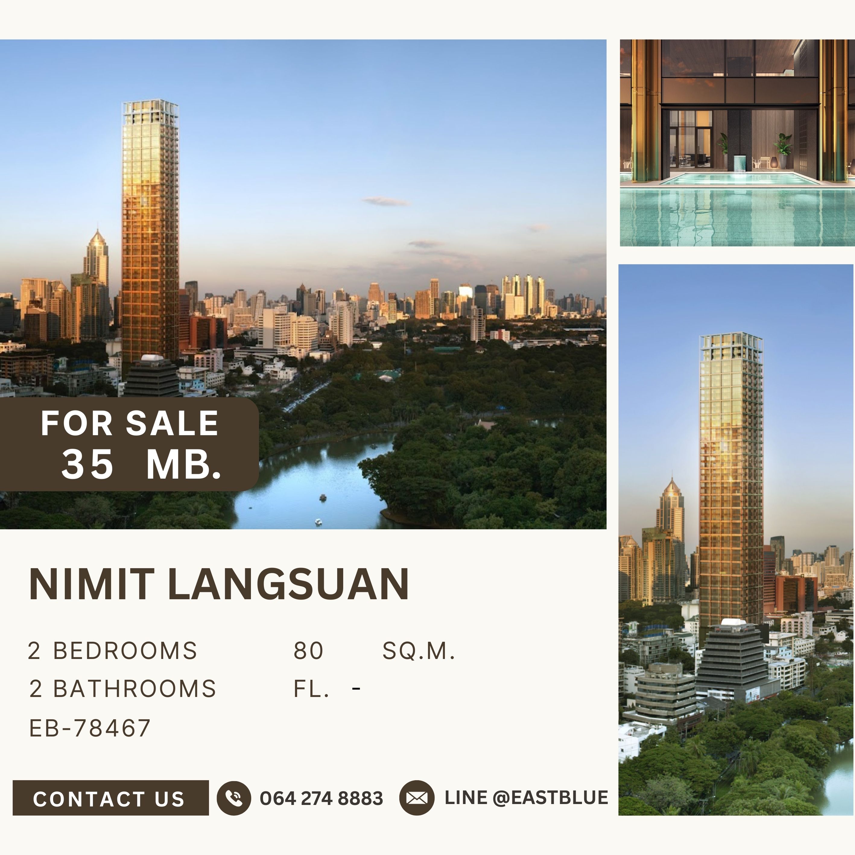 For SaleCondoWitthayu, Chidlom, Langsuan, Ploenchit : Selling down payment on Nimit Langsuan High End project, Lang Suan area.