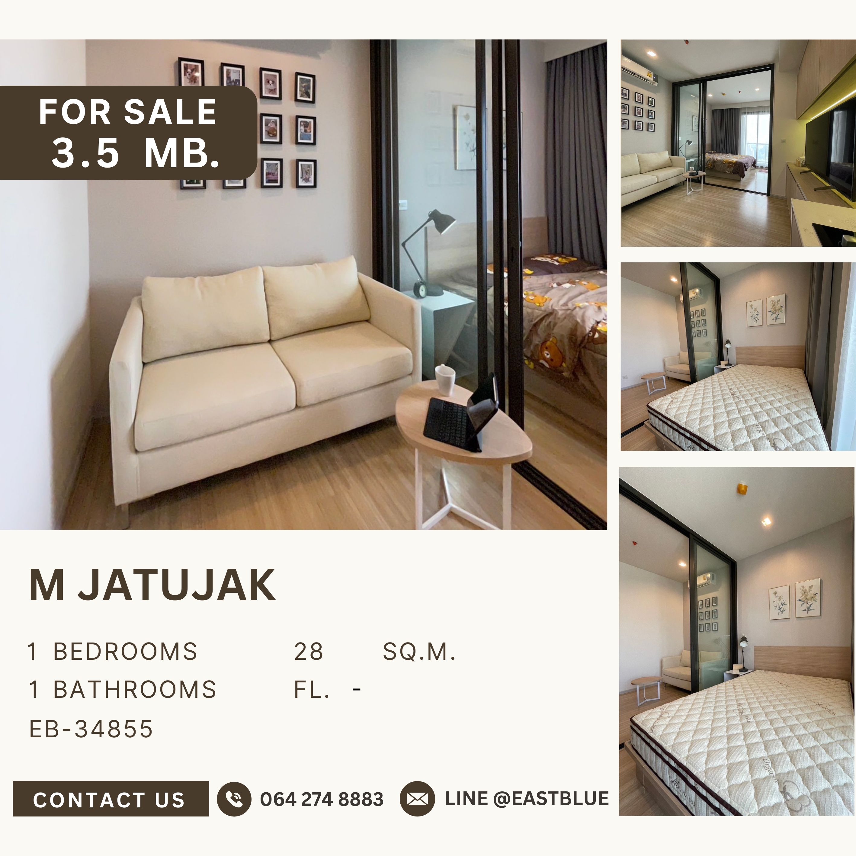 For SaleCondoSapankwai,Jatujak : M Jatujak คอนโดเลี้ยงสัตว์ได้ ชั้นสูงมาก ใกล้ BTS หมอชิต และ MRT จตุจักร 3.5 MB.