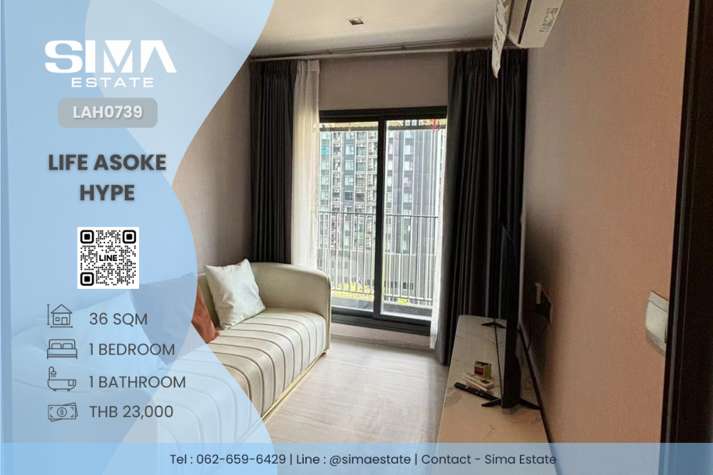 For RentCondoRama9, Petchburi, RCA : For rent ☁️Life Asoke Hype☁️Very beautiful room,well decorated, vacant, ready to move in☀️