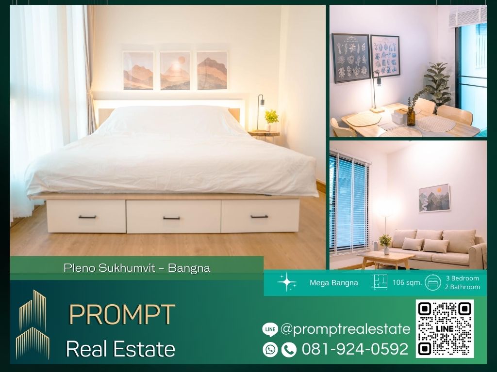 For RentTownhouseSamut Prakan,Samrong : OP01744 - Pleno Sukhumvit - Bangna :  พลีโน่ สุขุมวิท - บางนา