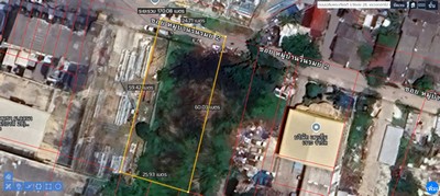 For SaleLandLadkrabang, Suwannaphum Airport : Cheap land for sale on Chaloem Phrakiat Road 28, Soi Chumchon Maha Thai 3, Soi Mu Ban Ruean Rom 2 (area 349 sq.w., total price 13,262,000 baht, yellow color), Dok Mai Subdistrict, Prawet District, Bangkok.