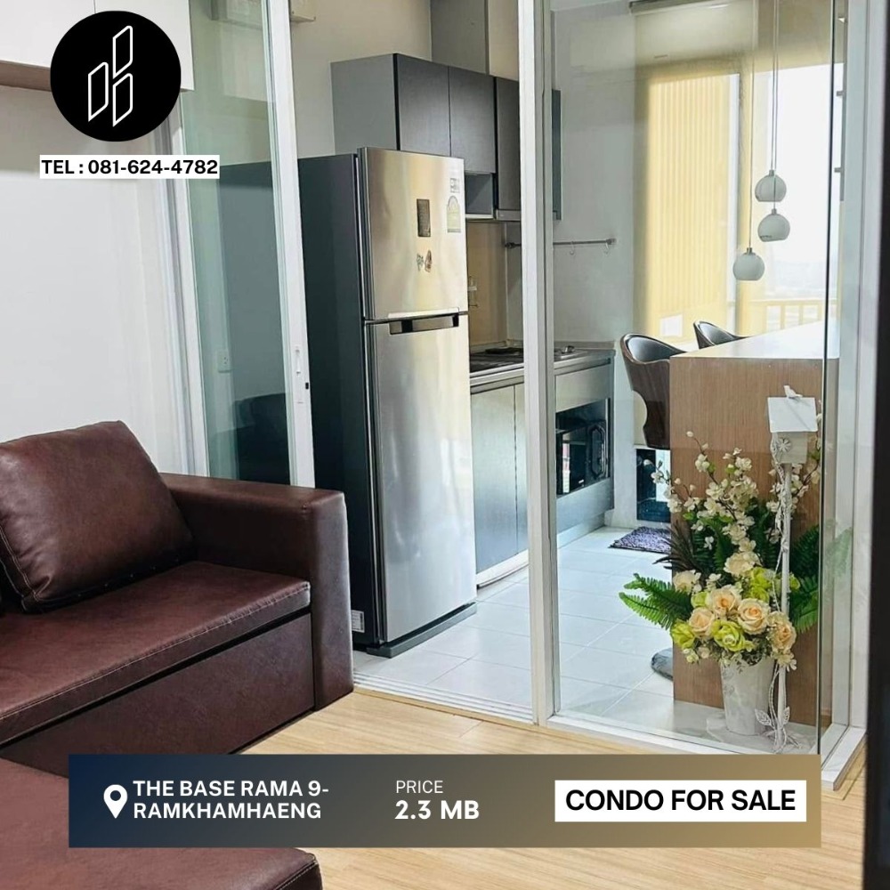 For SaleCondoRama9, Petchburi, RCA : For sale The Base Rama 9-Ramkhamhaeng, size 1 bedroom, 1 bathroom, 30 sq.m. DBC-4-S515