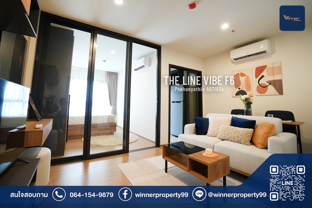 For RentCondoLadprao, Central Ladprao : A67193c-Condo for rent, The Line VIBE project, 1 bedroom, 1 bathroom, 37 sq m., 6th floor (Paholyothin) (The Line Vibe Phahonyothin) BTS Ha Yaek Lat Phrao