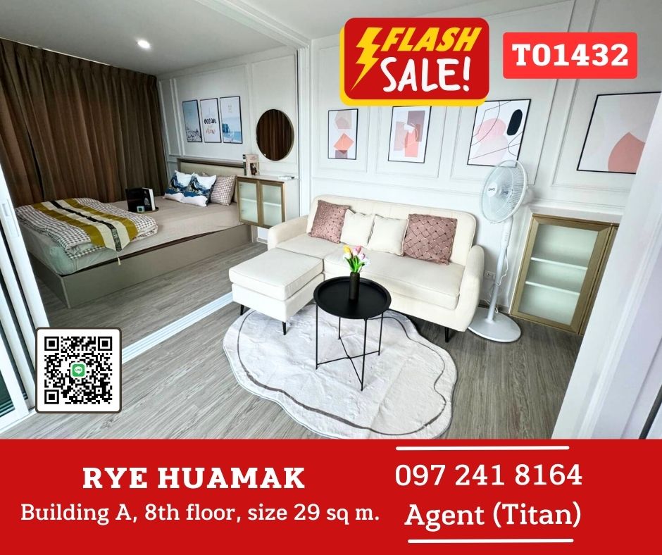 For RentCondoLadkrabang, Suwannaphum Airport : 🎯 RYE HUAMAK Beautiful room, very perfect! Ready to reserve, hurry!!!