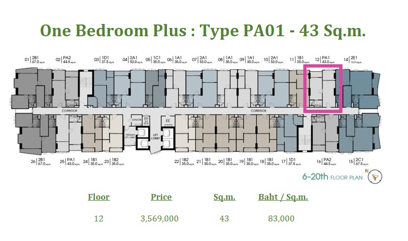 ขายดาวน์คอนโดวงเวียนใหญ่ เจริญนคร : ***Hold ติดจองครับ*** Rare Unit โครงการขายหมดแล้ว!! One Bedroom Plus 43 ตร.ม. วิวไอคอนสยาม ใกล้แม่น้ำ ตำแหน่ง 12