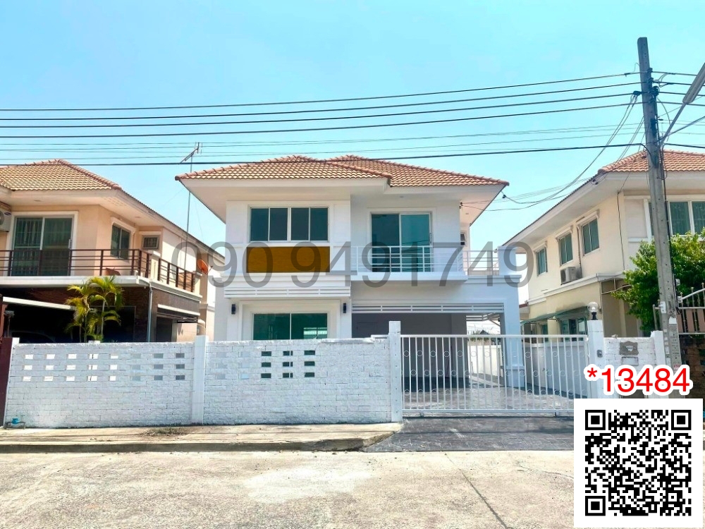 For RentHouseRama5, Ratchapruek, Bangkruai : For rent: 3-bedroom detached house, Suan Tem Rak Village, near Bang Kruai-Sai Noi Road, 500 meters.