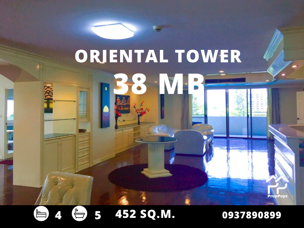 For SaleCondoSukhumvit, Asoke, Thonglor : Oriental Tower / 4 bedrooms, 5 bathrooms, 452 sq m. Call 0937890899