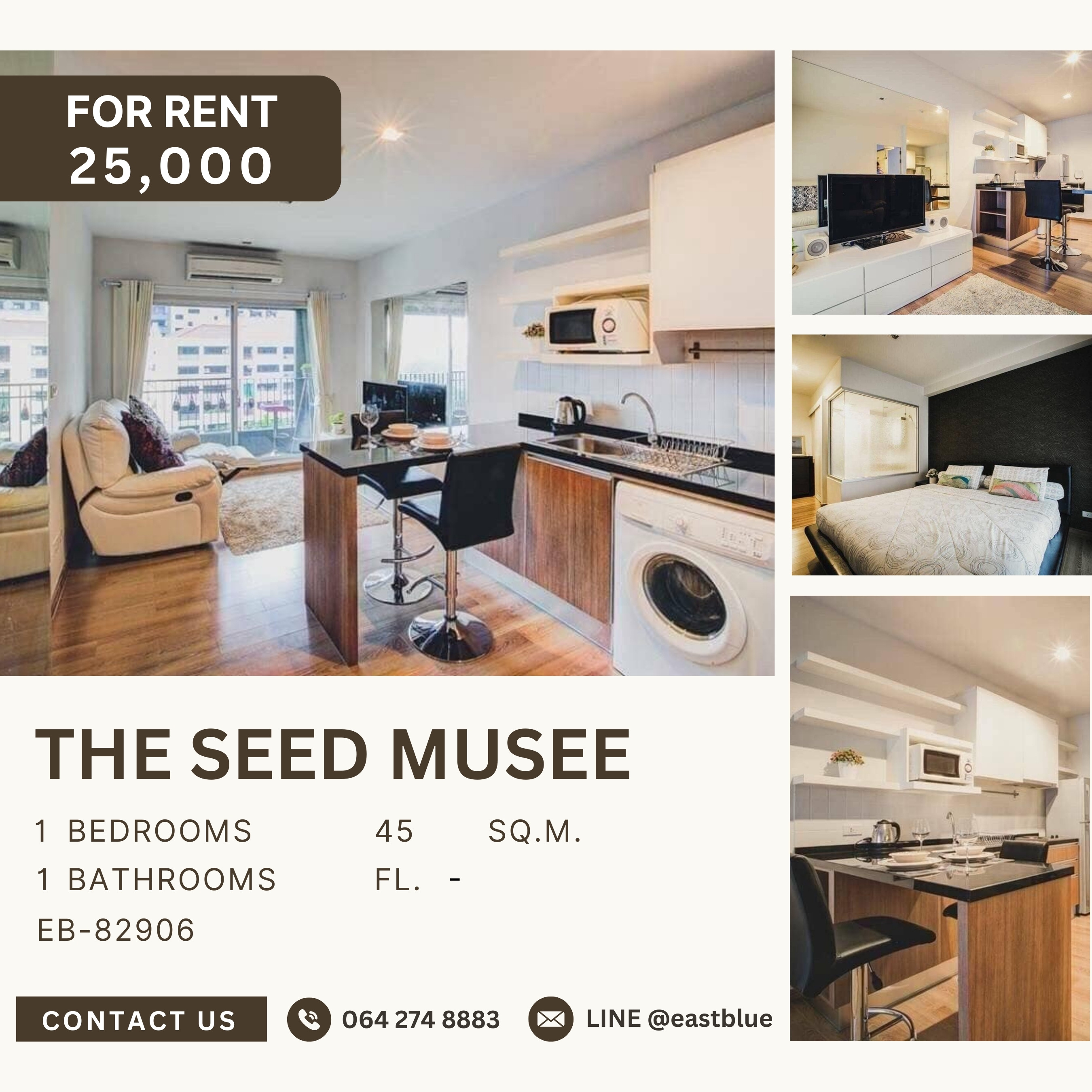 For RentCondoSukhumvit, Asoke, Thonglor : The Seed Musee, 1 bed, 25000 per month