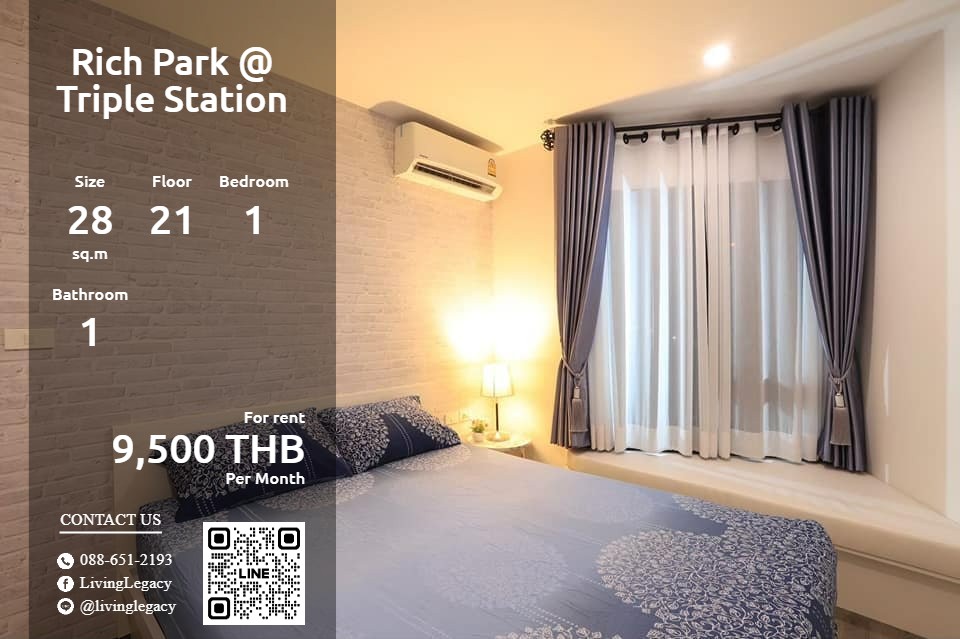 For RentCondoPattanakan, Srinakarin : LUW3IXP7 Condo for rent Rich Park @ Triple Station 28 sq m. 21st floor line id : @livinglegacy