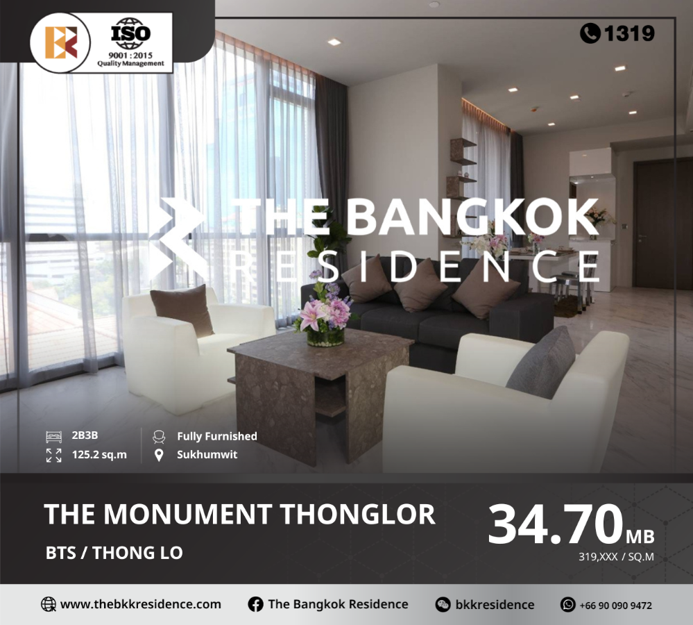 For SaleCondoSukhumvit, Asoke, Thonglor : Fully-furnished condo: the monument thong lo near bts thong lo