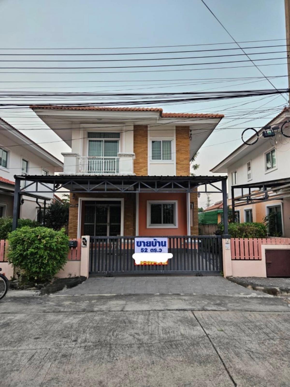 For SaleHousePathum Thani,Rangsit, Thammasat : Single house for sale, 52 sq m, Thaweelada Village 2