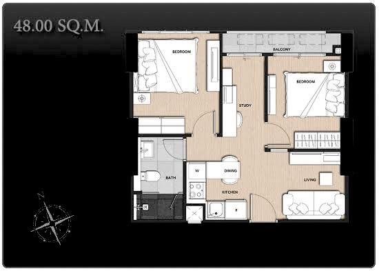 For SaleCondoSapankwai,Jatujak : Condo For Sale The Signature by URBANO 2 Bedroom 1 Bathroom 49 sqm