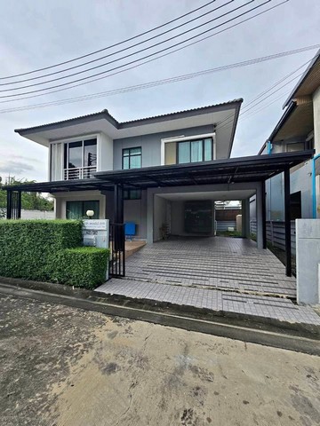 For RentHousePathum Thani,Rangsit, Thammasat : RHT1967, 2-storey detached house for rent, project with a large lake, Delight Village, Don Mueang-Rangsit, near Future Park Rangsit