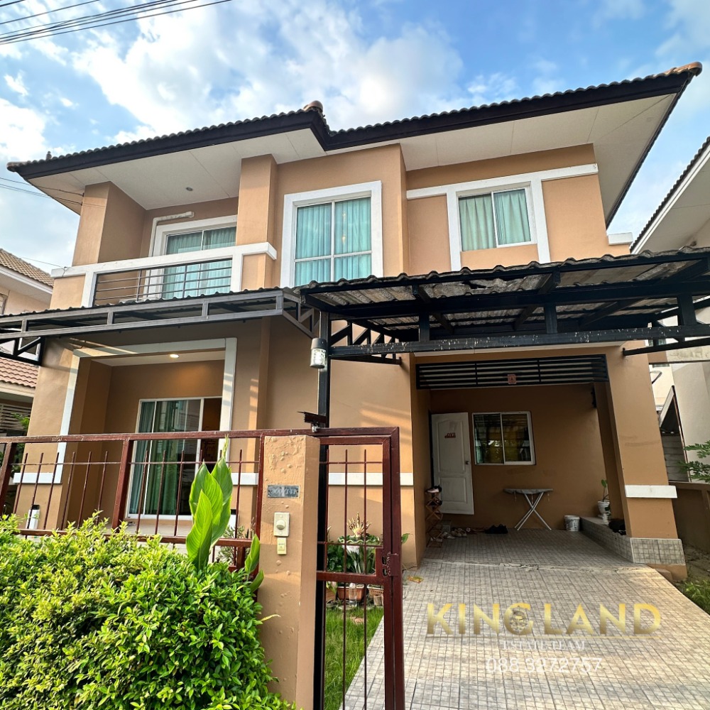 For RentHouseMin Buri, Romklao : Single house for rent, along Khlong Song, Safari, Hathairat, fully furnished house, complete electrical appliances 💖 Near Fashion Island, only 15 minutes 💖 Pets allowed ✅✅ Rent 25,000 baht/month, including common area ✅✅