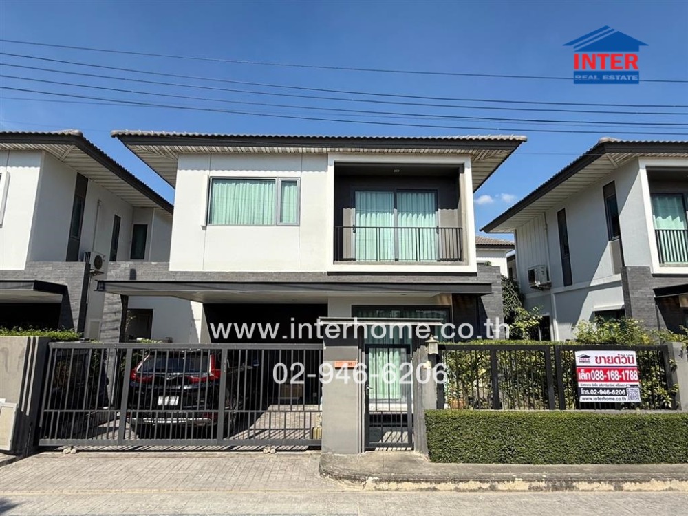 For SaleHouseSamut Prakan,Samrong : 2-storey detached house, 35 sq m., Britannia Village, Srinakarin, Soi behind Nam Daeng Temple, Srinakarin Road, Bang Phli Yai, Samut Prakan