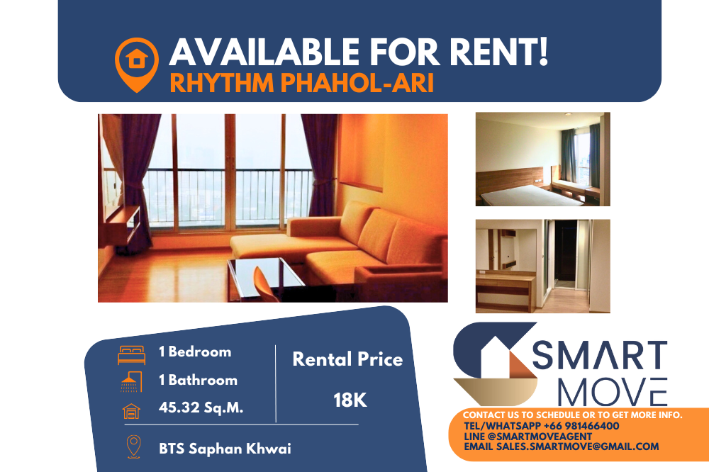 For RentCondoSapankwai,Jatujak : 💥💥FOR RENT !! 💥💥Code C20231200389..........Rhythm Phahol-Ari, 1 bedroom, 1 bathroom, high floor 26+, furnished, ready to move in📢📢