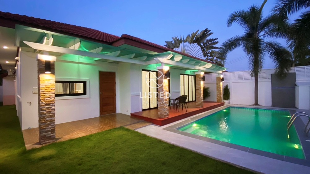 For SalePattaya, Bangsaen, Chonburi : Single House Pool Villa 3 Bedroom 2 Bathroom for sale in Huay Yai