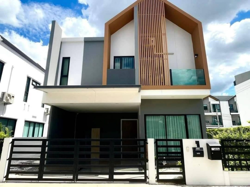 For RentHouseRama 2, Bang Khun Thian : For rent! 2-storey detached house, Muji-Minimal style, Mews Thian Talay 15 project, 4 bedrooms | 3 bathrooms | 2 parking spaces