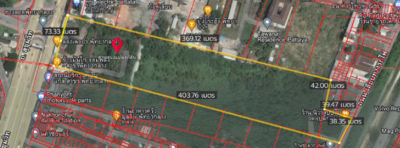 For SaleLandPattaya, Bangsaen, Chonburi : Land For Sale in Bang Lamung, Chon Buri Land size 19-1-2.0 rai