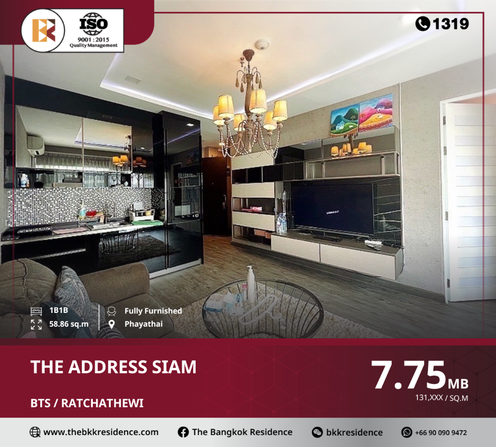 For SaleCondoSathorn, Narathiwat : All-in-one at the address siam, near bts ratchathewi