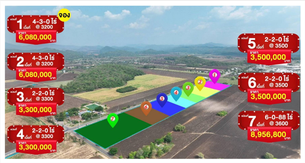 For SaleLandSaraburi : Land for sale, Hin Son, Kaeng Khoi District, Saraburi Province