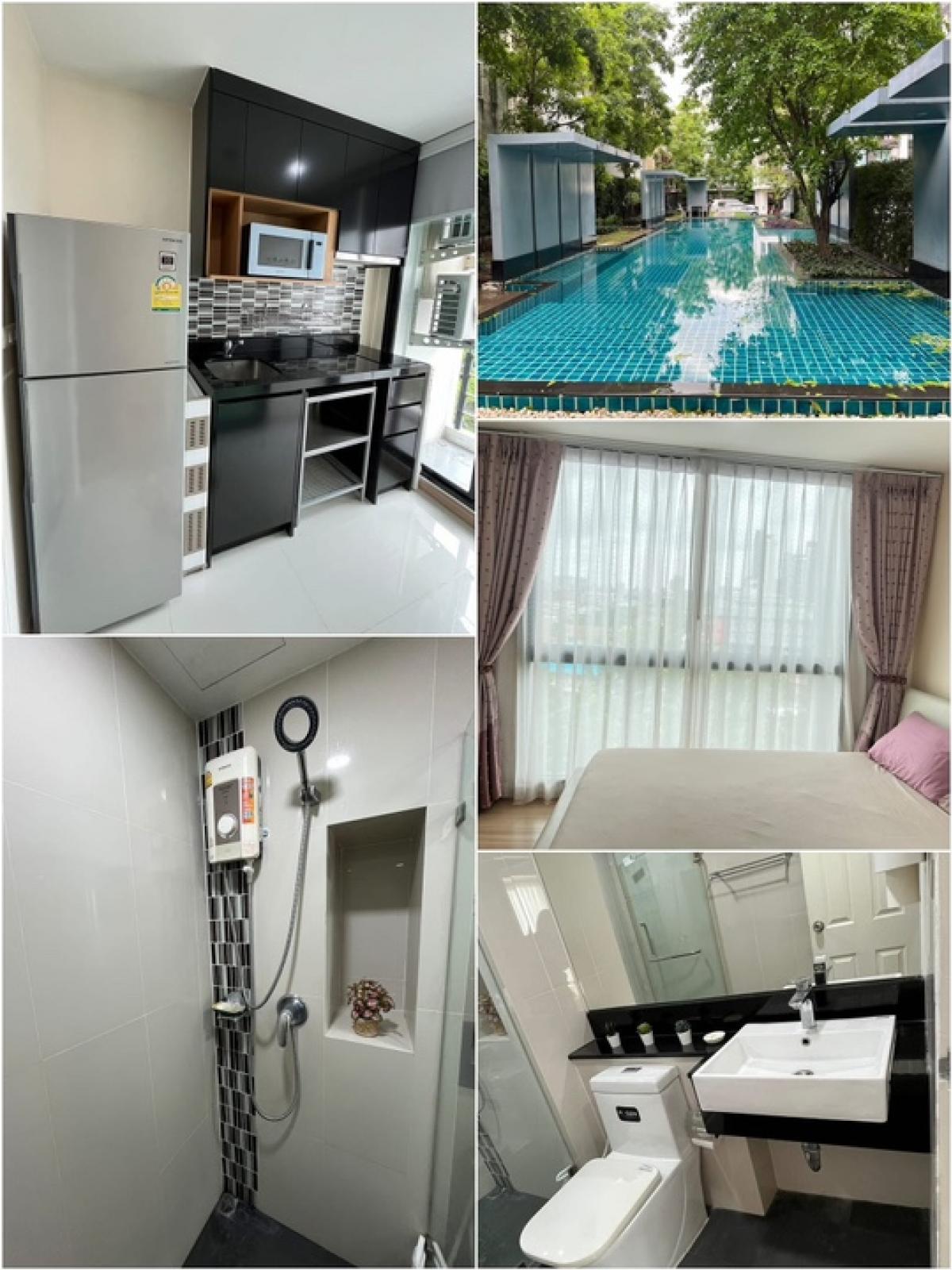 For RentCondoOnnut, Udomsuk : For rent, beautiful room, Chateau In Town Condo, Sukhumvit 64/1, 1 bedroom, 1 bathroom, size 30 sq m., 6th floor, near BTS Punnawithi 101 True digital park 101 Track, elevated running track, 11,000 baht