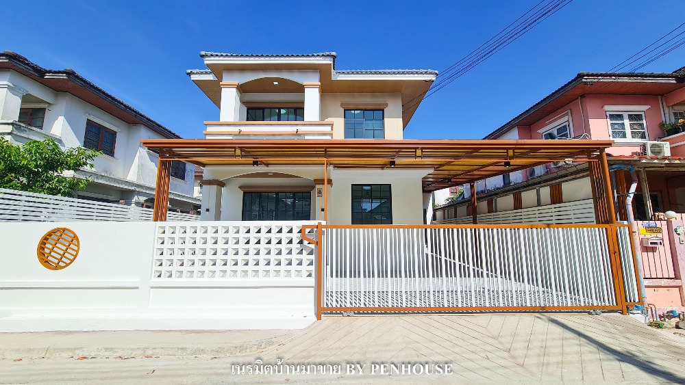 For SaleHouseMin Buri, Romklao : For sale: 2-storey detached house, Suwinthawong Housing Estate, Minburi, Suwinthawong Road 11, large detached house, good location, 4 bedrooms