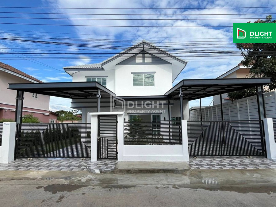 For SaleHouseMin Buri, Romklao : Beautiful house! Casalina 2, Soi Nimit Mai 20, 2-storey detached house, large size, 52.5 sq.w., 4 bedrooms, 3 bathrooms, spacious usable area, convenient parking for 2 cars, new condition, ready to move in immediately, special price only 3.89 million baht