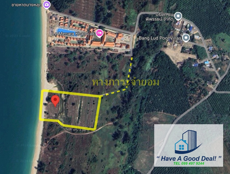 ขายที่ดินพังงา : ที่ดิน 25-1-26.1 ไร่ ติดชายหาด ต.บางม่วง อ.ตะกั่วป่า จ.พังงา