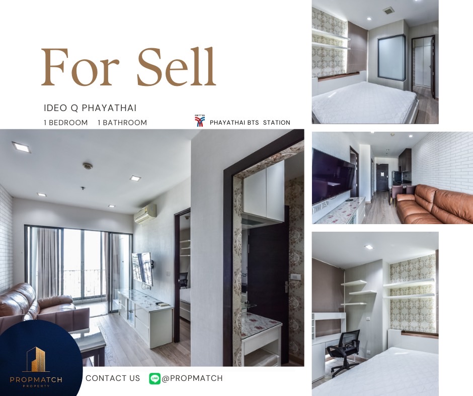 For SaleCondoRatchathewi,Phayathai : 🔥 Dont miss it! Huge discount 🔥 Ideo Q Phayathai (1 bedroom, 37 sq m.) High floor, great view, price only 5.79 million baht. Tel.0981315848 @propmatch