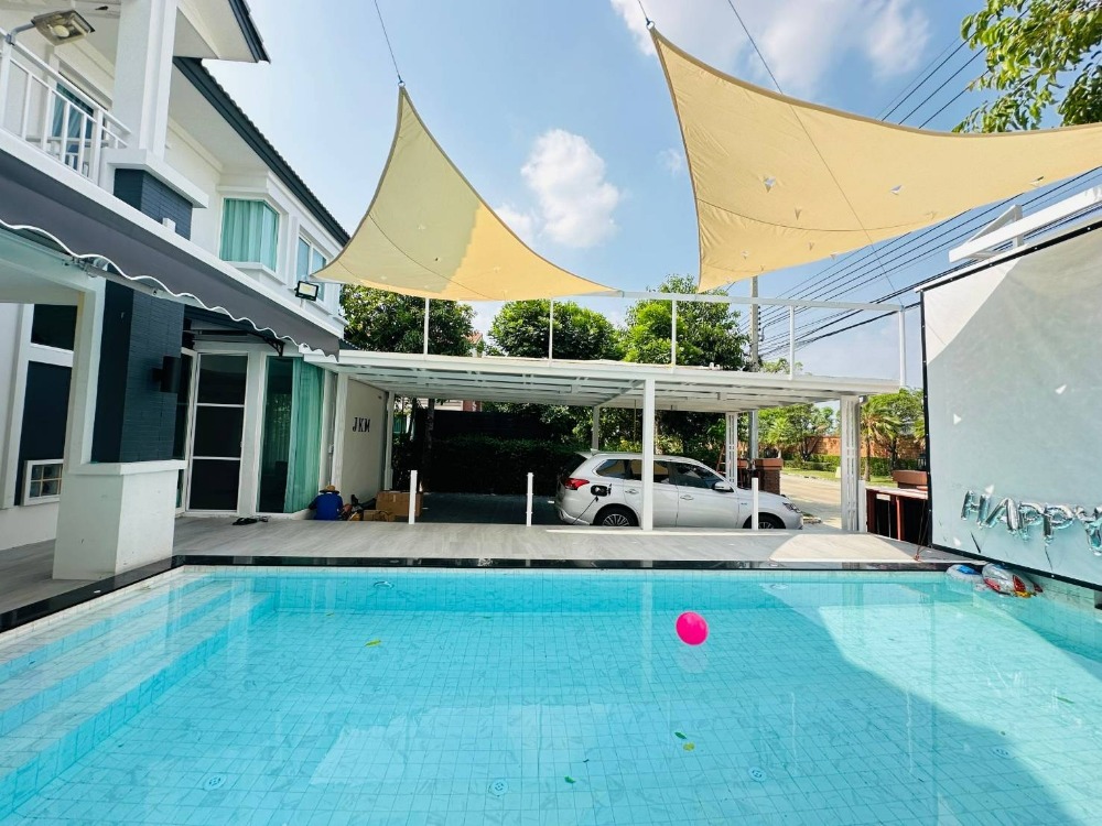 ให้เช่าบ้านนวมินทร์ รามอินทรา : Ram intha luxury 4+1 room pool villa house for rent รามอินทา บ้านพูลวิลล่าหรู 4+1 ห้องนอนสำหรับเช่า Ram intha豪华4+1房泳池别墅出租