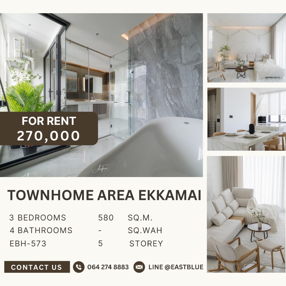 For RentTownhouseSukhumvit, Asoke, Thonglor : Cat Friendly! Newly built 5-storey townhome with elevator – Luxury home with everything you need in the heart of Ekkamai