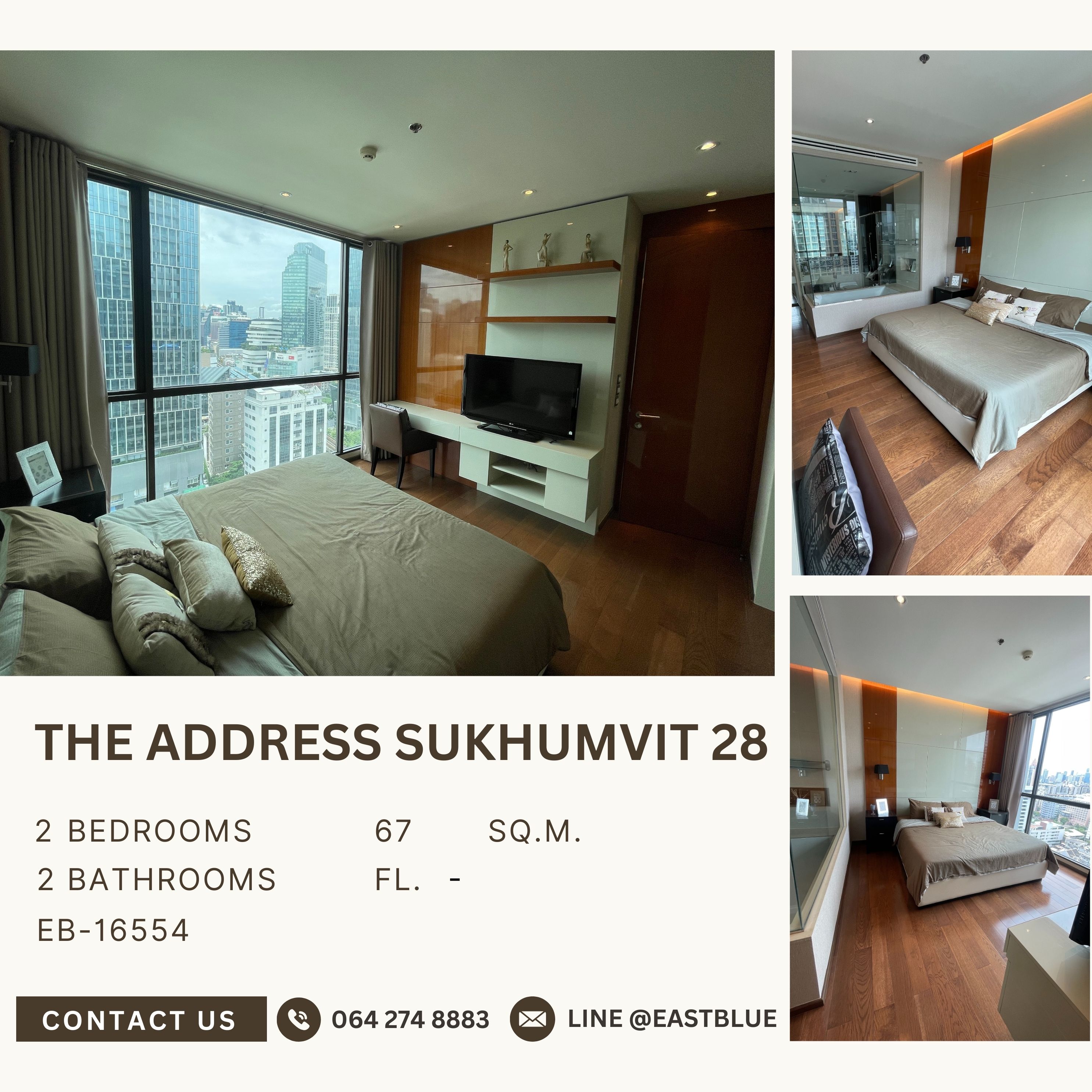 ขายคอนโดสุขุมวิท อโศก ทองหล่อ : The Address Sukhumvit 28 2 ห้องนอน ตึกสวย ลักชู เปล่าเช่าดี ยืนหนึ่งในซอย 28 คุ้มค่าแก่การปล่อยเช่า